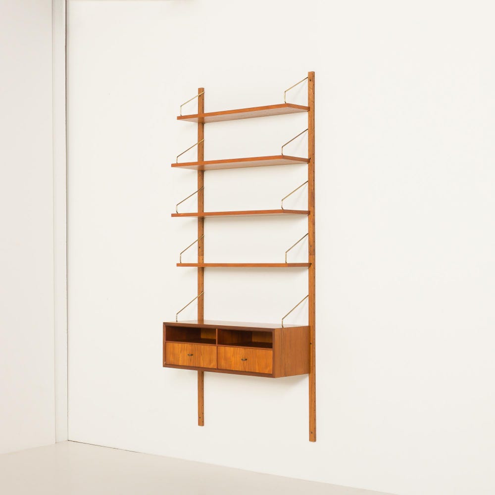 Poul Cadovius entry teak wall unit with a console for Cado, 1960s - Image 2