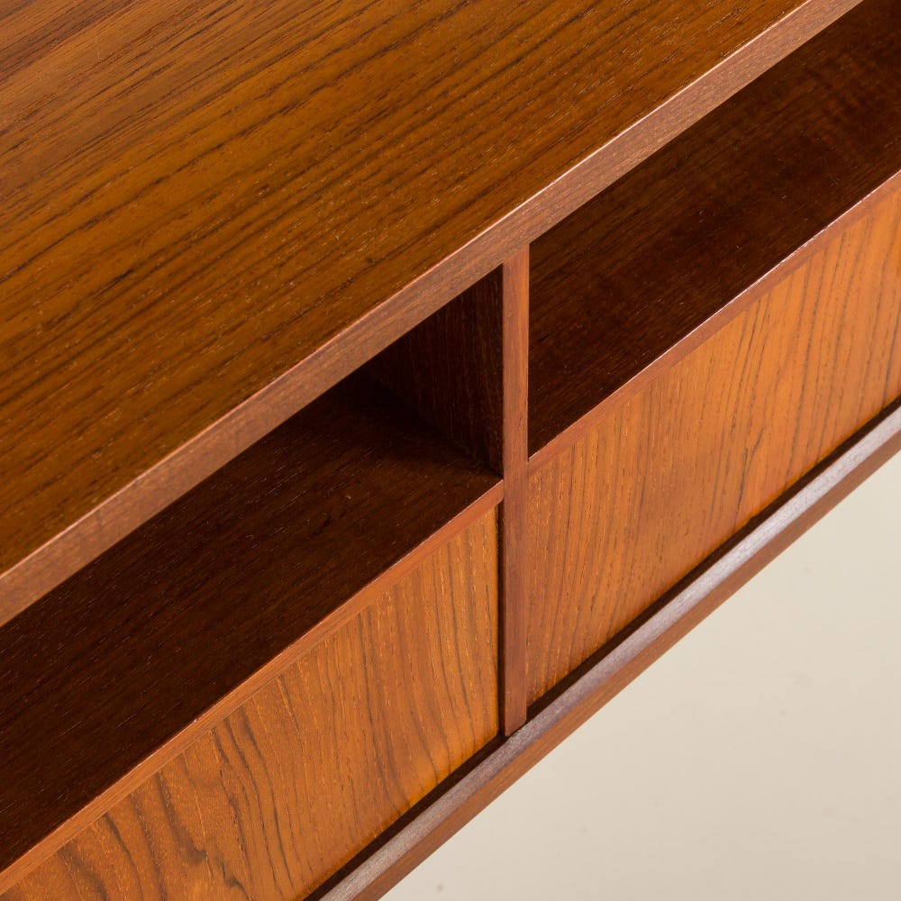 Poul Cadovius entry teak wall unit with a console for Cado, 1960s - Image 8