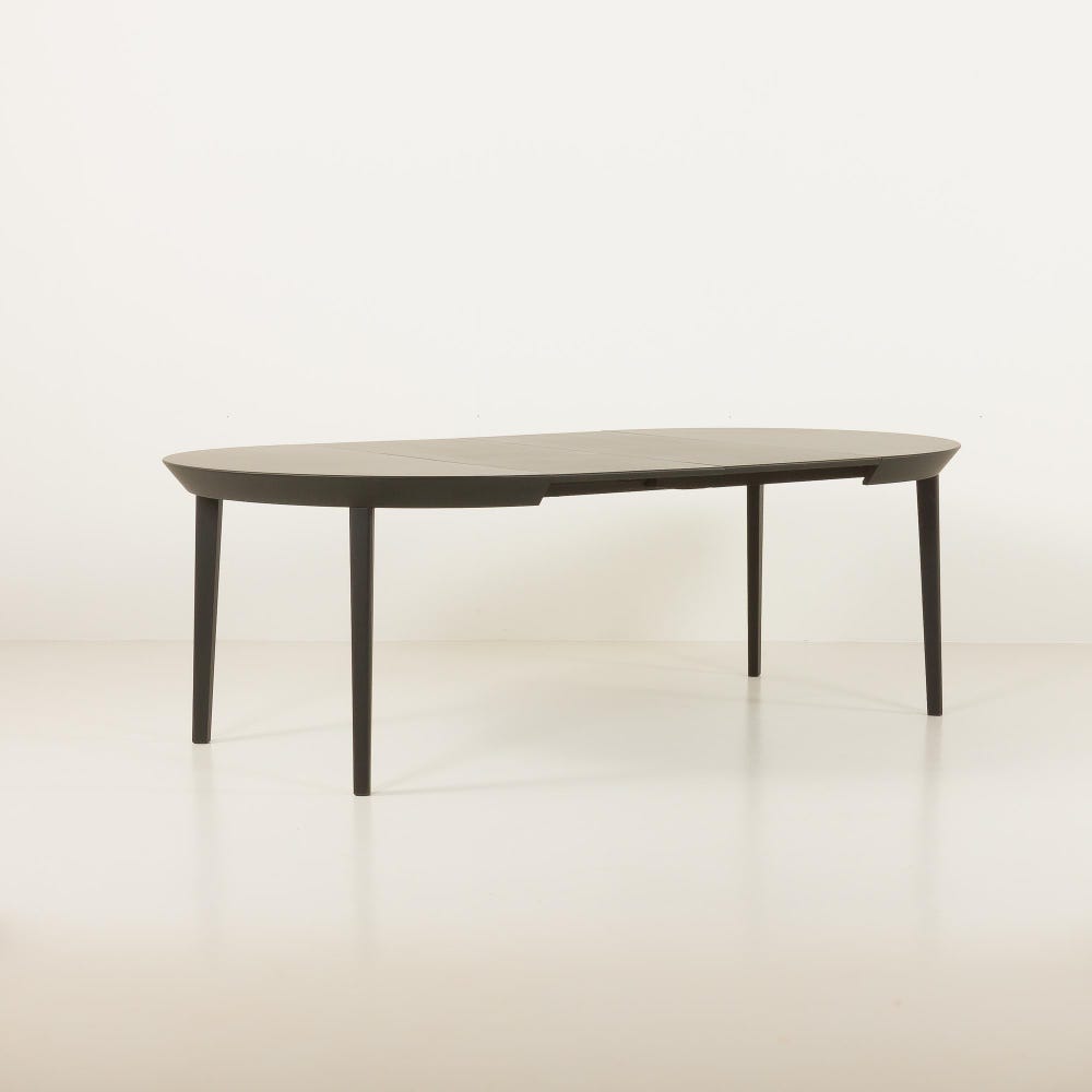 Ole Hald, circular extension teak dining table in black varnish for Gudme Mobelfabrik, Denmark, 1960s - Image 3