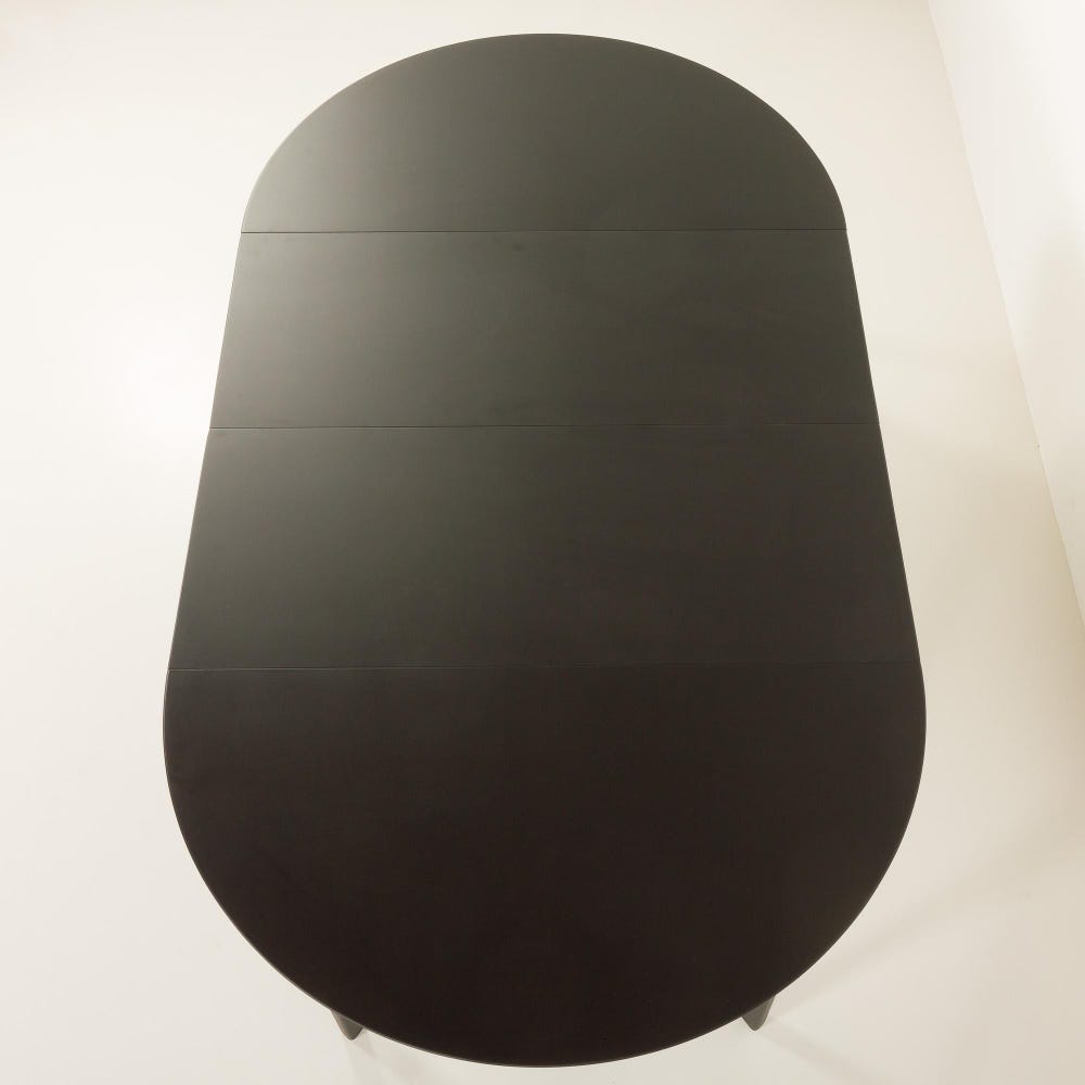 Ole Hald, circular extension teak dining table in black varnish for Gudme Mobelfabrik, Denmark, 1960s - Image 4