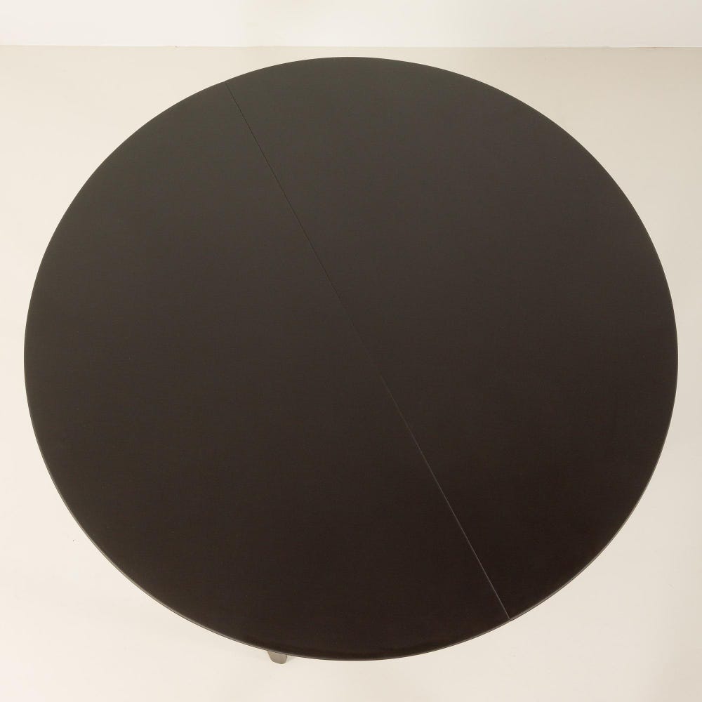 Ole Hald, circular extension teak dining table in black varnish for Gudme Mobelfabrik, Denmark, 1960s - Image 9