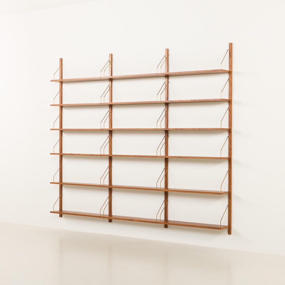 Danish mid century renovated teak modular shelving unit in the style of Poul Cadovius - Image 3