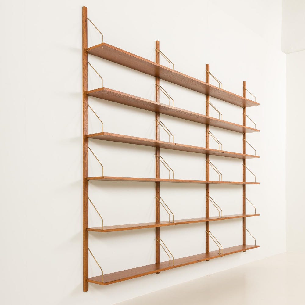 Danish mid century renovated teak modular shelving unit in the style of Poul Cadovius - Image 5