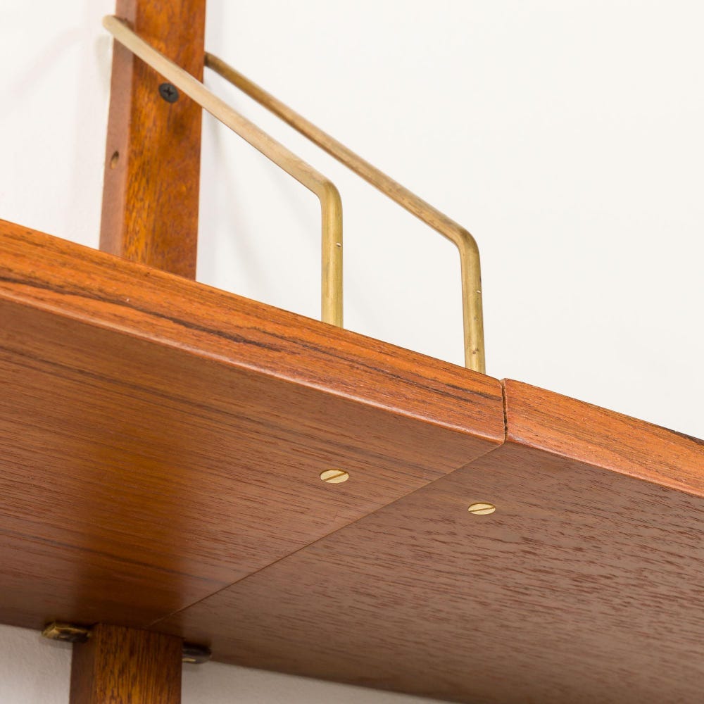 Danish mid century renovated teak modular shelving unit in the style of Poul Cadovius - Image 9