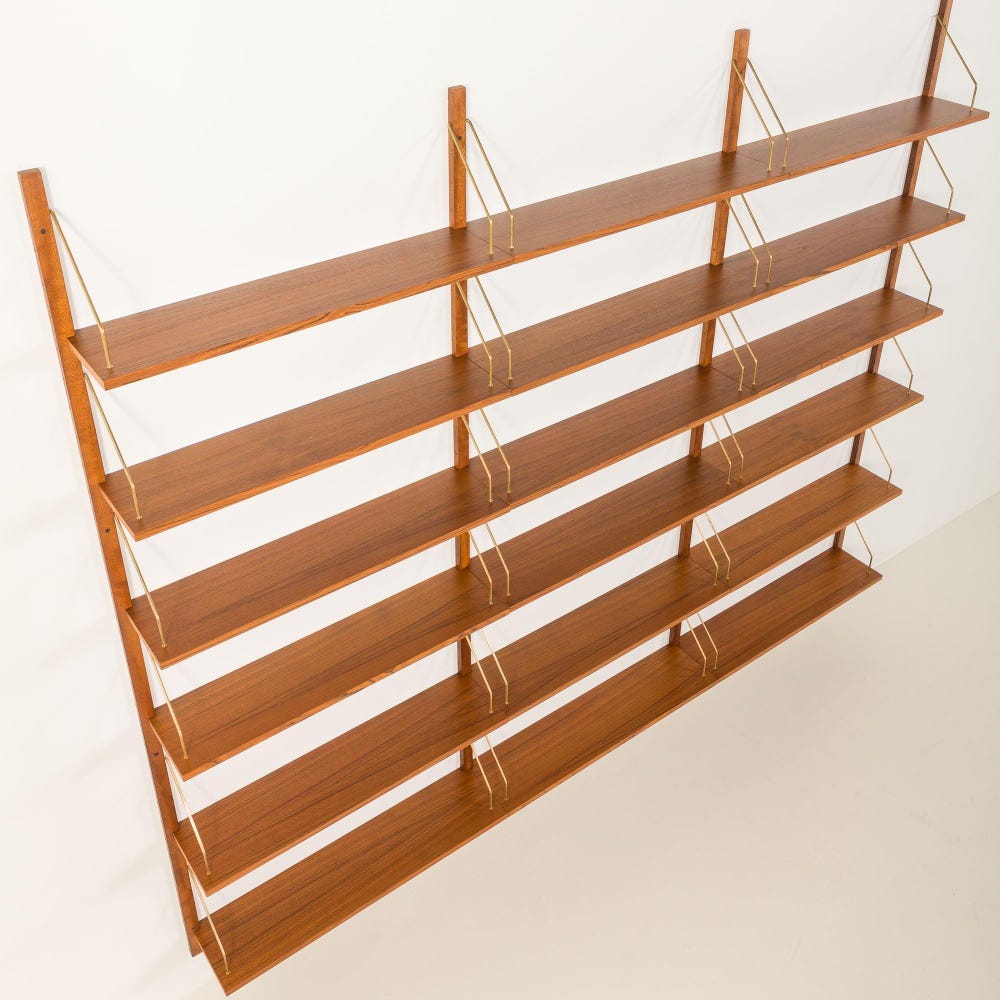 Danish mid century renovated teak modular shelving unit in the style of Poul Cadovius - Image 8