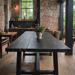 il_1000x1000.6820786724_bcb8.jpg Rustic Solid Wood Dining Table - Handcrafted Office & Conference Table - Farmhouse Solid Wood Table - Modern Dining Table