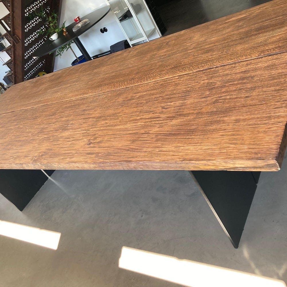 Rustic Solid Wood Dining Table - Handcrafted Office & Conference Table - Farmhouse Solid Wood Table - Modern Dining Table - Image 4