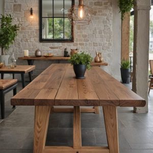 il_1000x1000.6820787408_g7jn.jpg Rustic Solid Wood Dining Table - Handcrafted Office & Conference Table - Farmhouse Solid Wood Table - Modern Dining Table