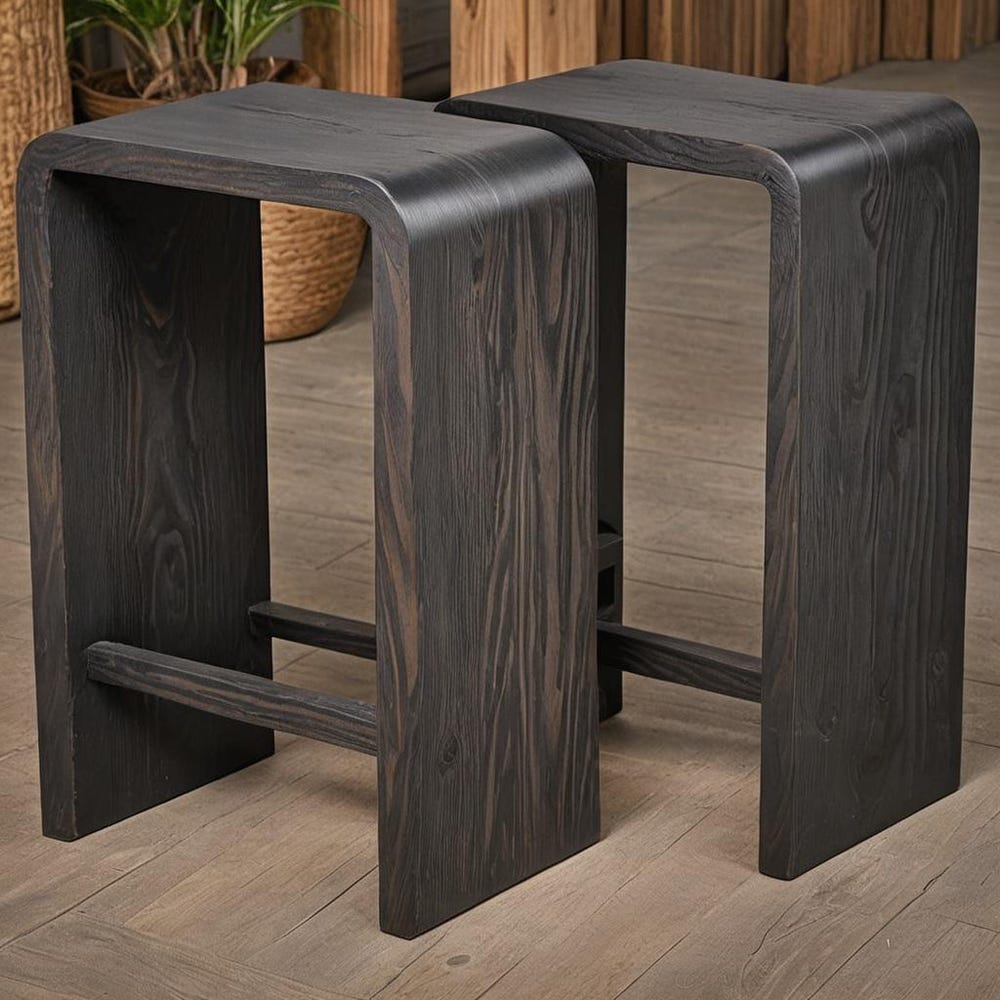 Wooden stool / bar stool / side table / plant stool / handmade stool / round stool / seat stool / made to order / gift idea - Image 2