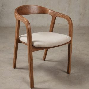 Dining Chair, Wood Accent Chair, for Dining Room, Patio, Terrace, Bedroom & Lounge, Mid Century