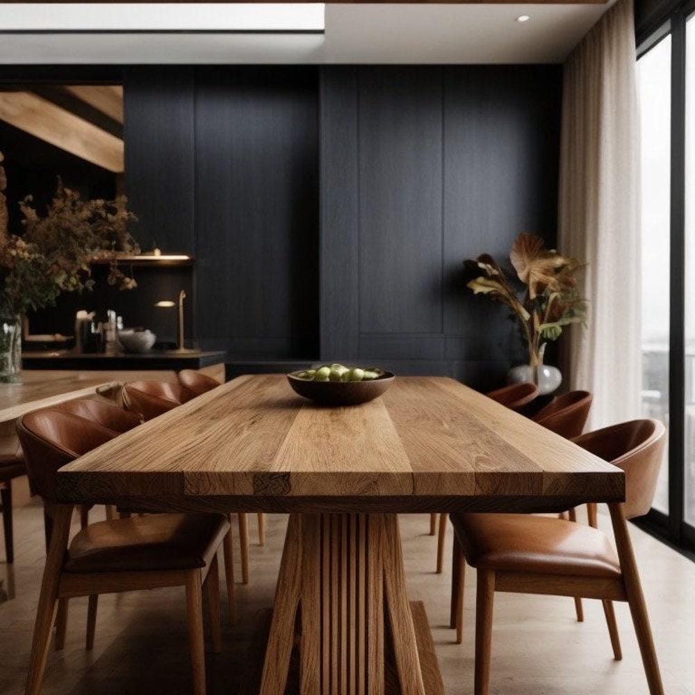 Rustic Solid Wood Dining Table - Handcrafted Office & Conference Table - Farmhouse Solid Wood Table - Modern Dining Table - Image 4