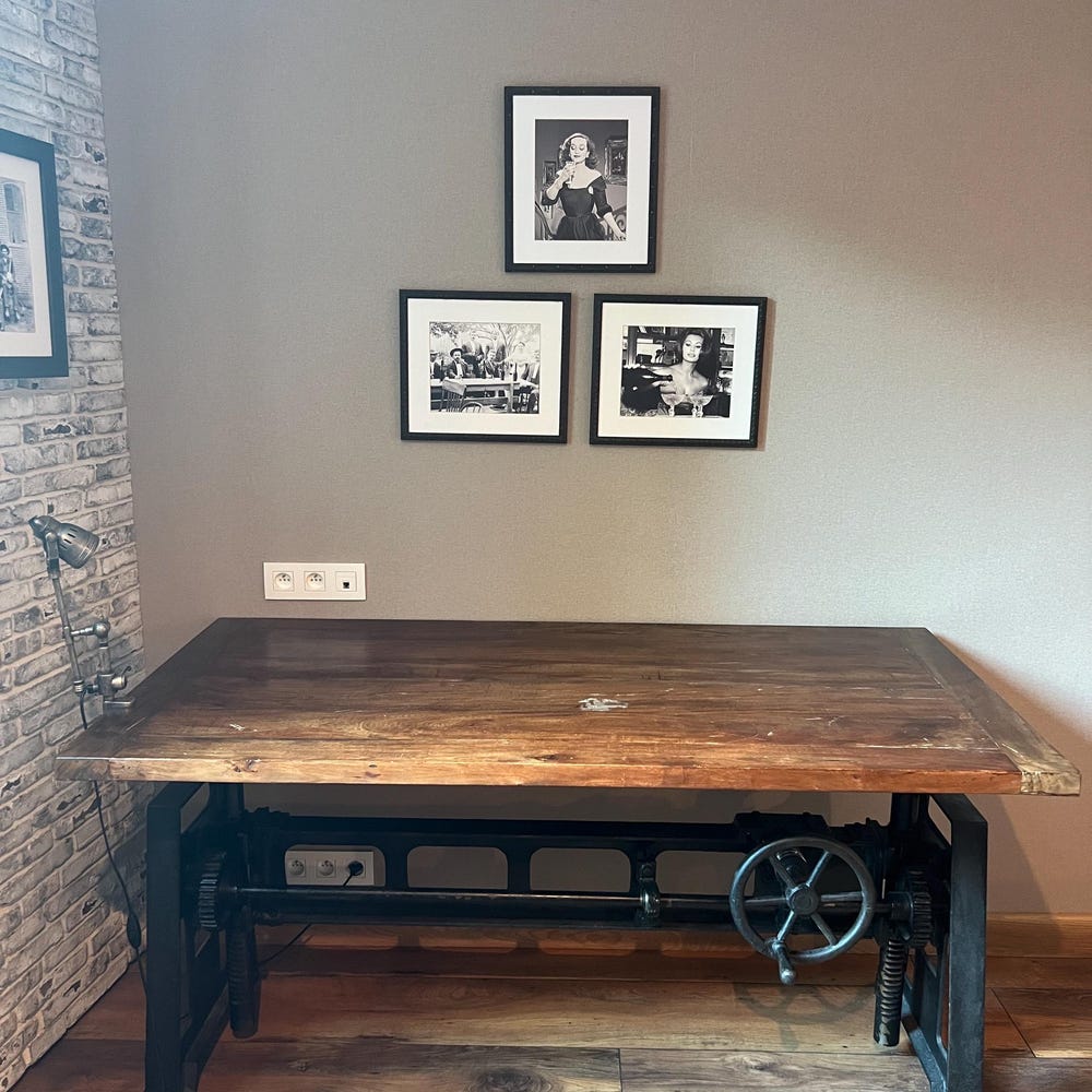 Rustic Solid Wood Dining Table - Handcrafted Office & Conference Table - Farmhouse Solid Wood Table - Modern Dining Table - Image 4