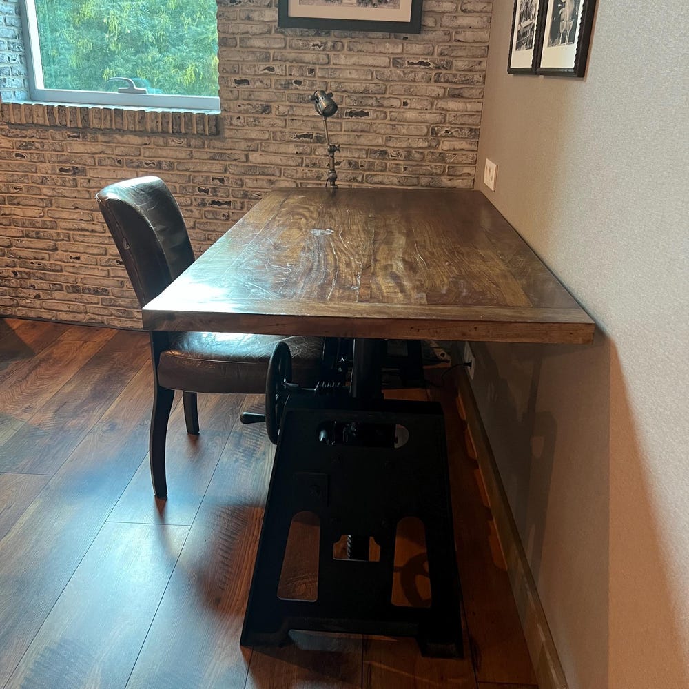 Rustic Solid Wood Dining Table - Handcrafted Office & Conference Table - Farmhouse Solid Wood Table - Modern Dining Table - Image 5