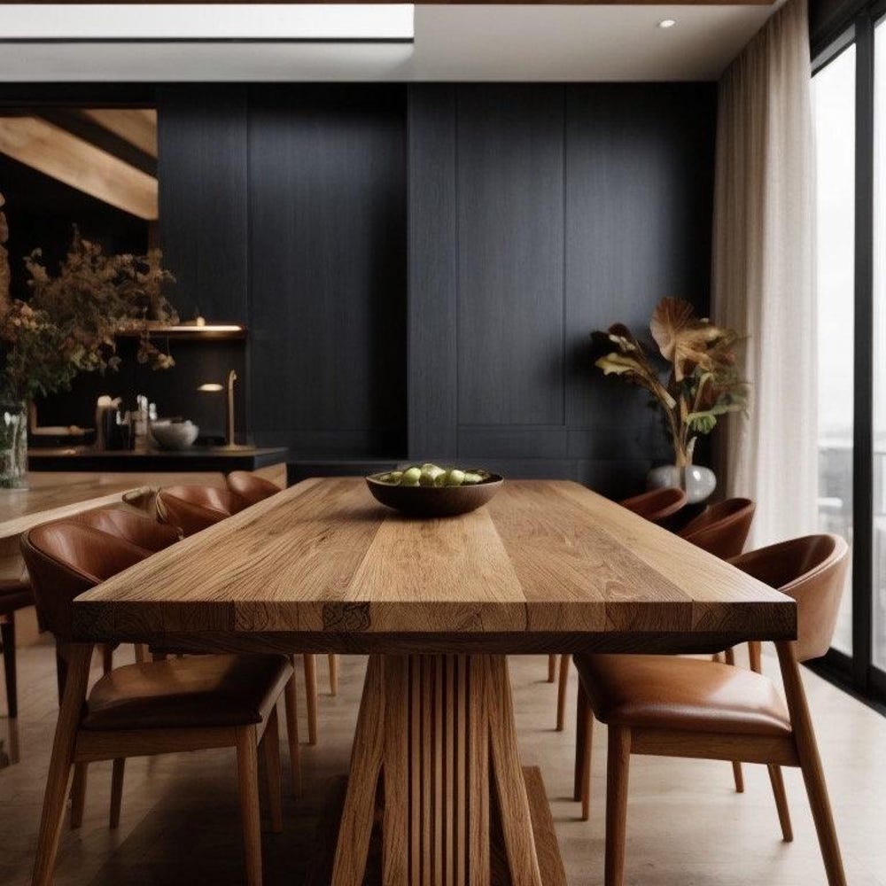 conference table / solid wood table / office table / solid wood / real wood table / dining table - Image 2