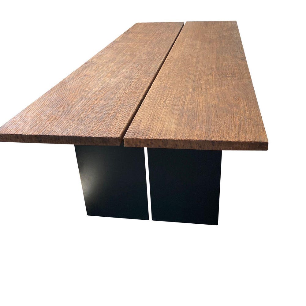 Rustic Solid Wood Dining Table - Handcrafted Office & Conference Table - Farmhouse Solid Wood Table - Modern Dining Table - Image 4