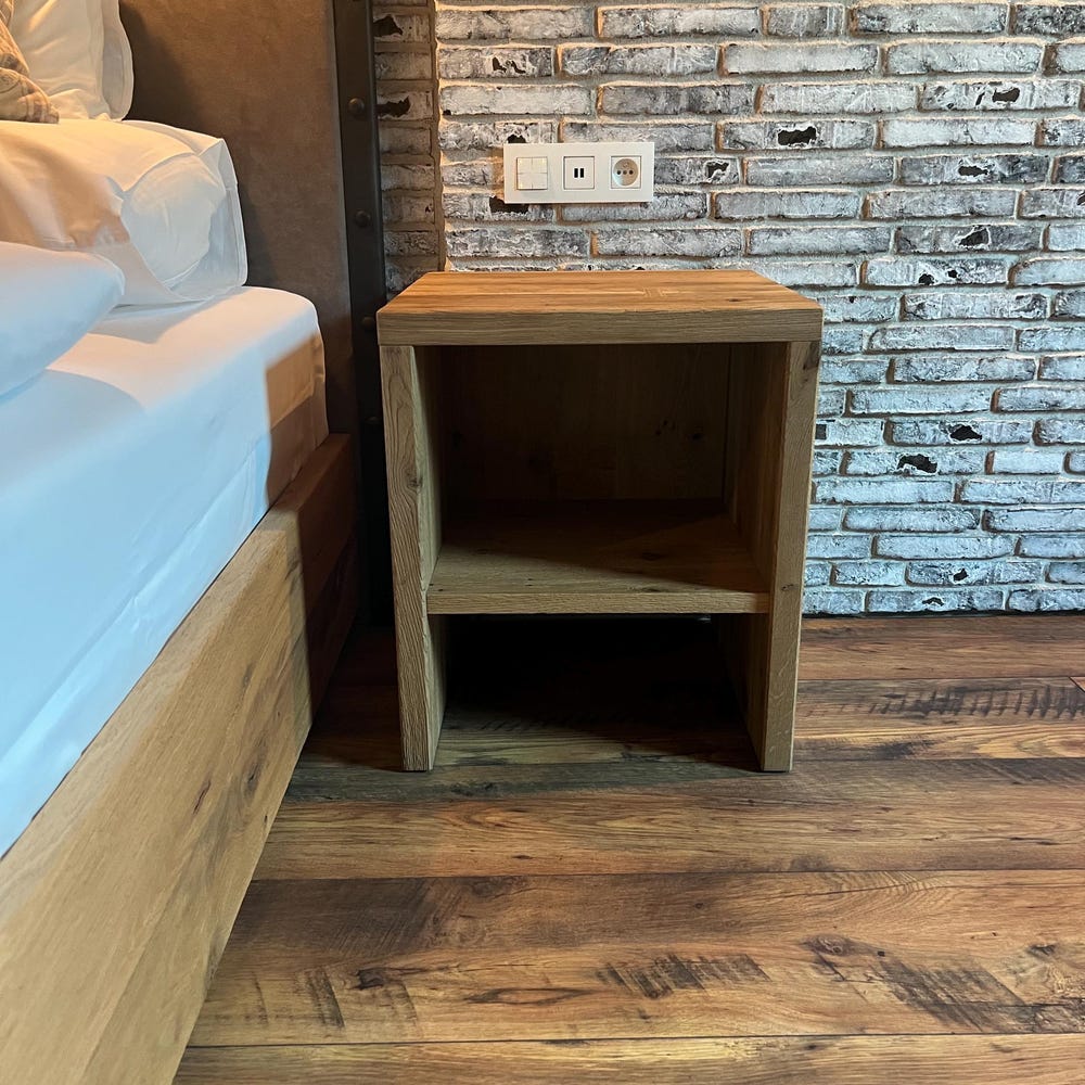 Real wood bedside table / side table / plant stool / handmade stool / bed table - Image 2