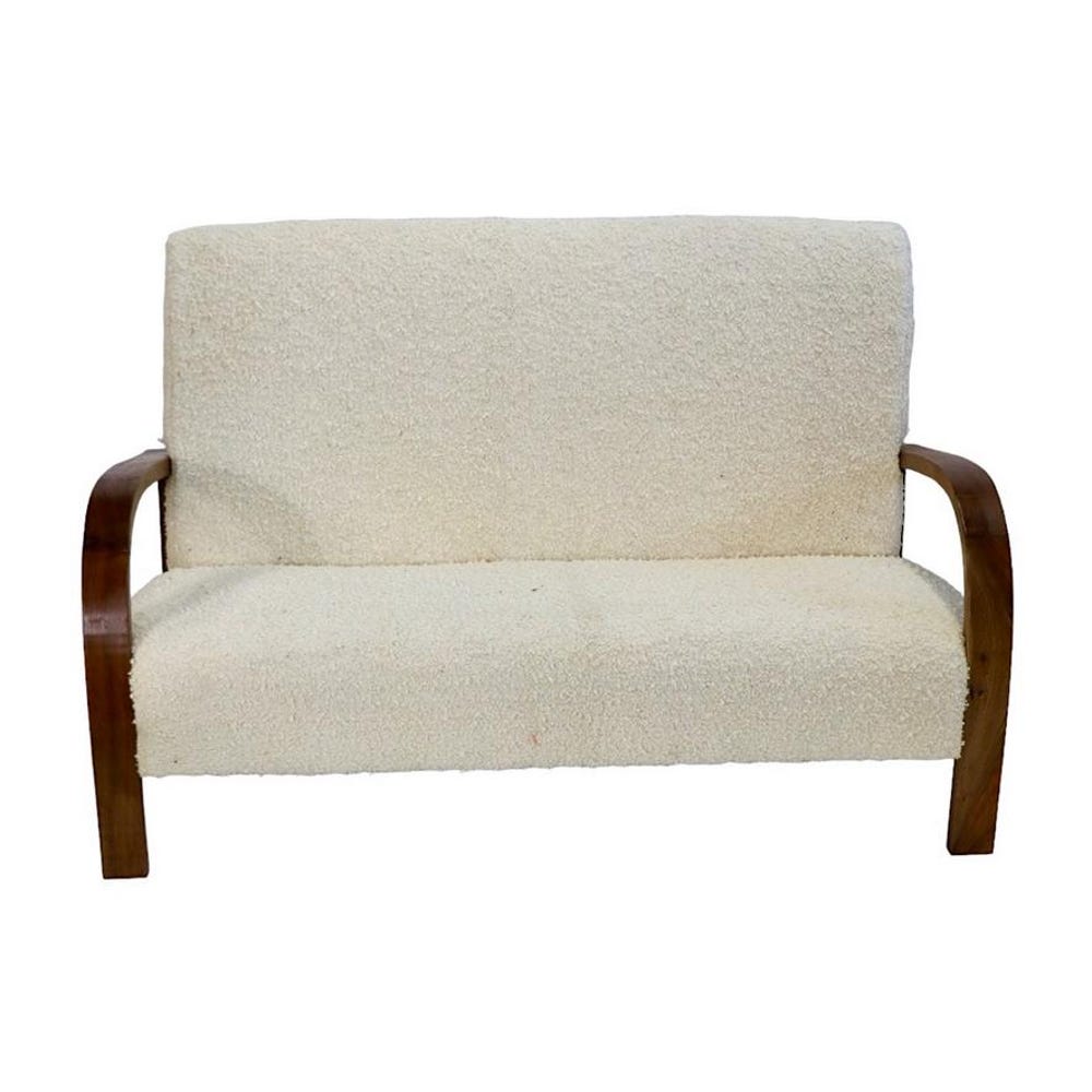 Handmade Moroccan Boucle Sofa | Walnut Wood Boucle Couch | Modern Cozy Living Room Sofa | Boho Lounge Sofa | Custom Boucle Seating - Image 2