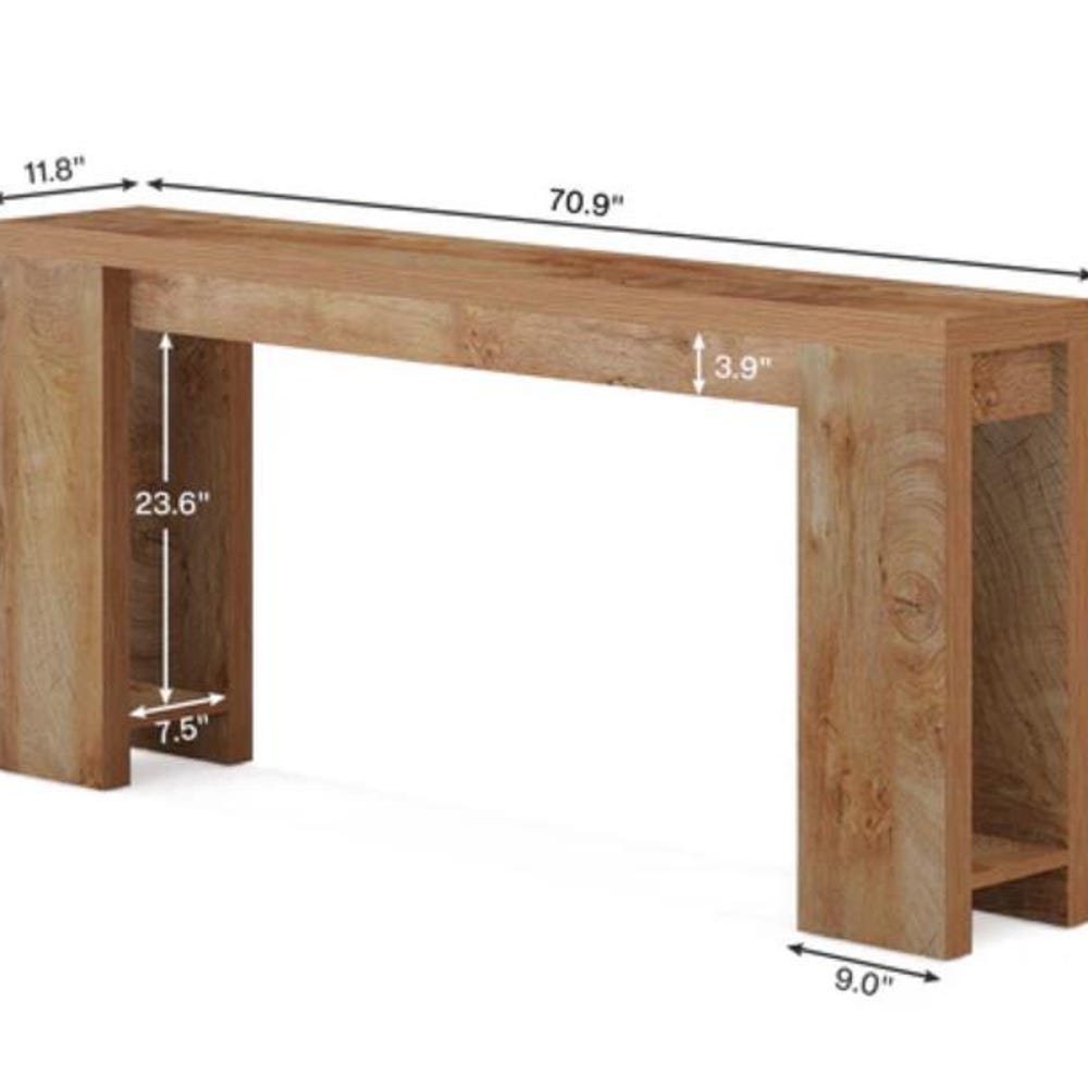 Rustic 70.9" Console Table – Extra Long Farmhouse Entryway Table, Narrow Sofa Table with Legs, Modern Hallway Wood Accent Table - Image 5
