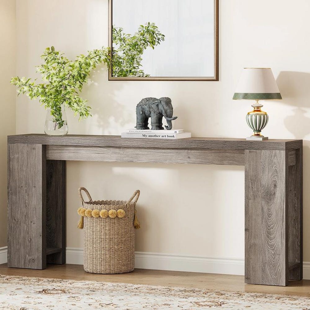 Rustic 70.9" Console Table – Extra Long Farmhouse Entryway Table, Narrow Sofa Table with Legs, Modern Hallway Wood Accent Table - Image 6