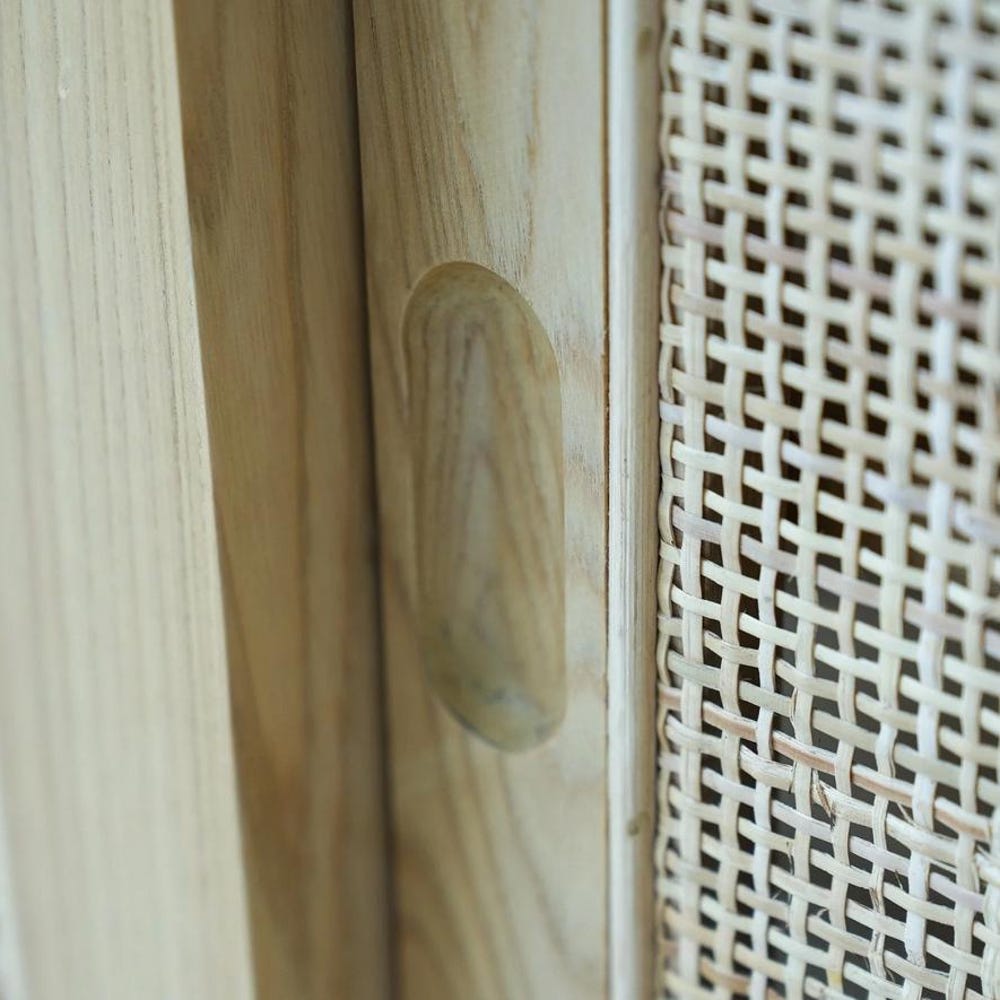 Handmade Boho Rattan TV Cabinet – Wood Storage Console Buffet for Living Room, Dining Room, or Entryway – Natural Home Decor - Image 6