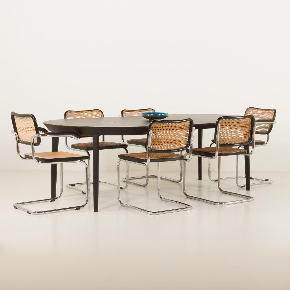 Ole Hald, circular extension teak dining table in black varnish for Gudme Mobelfabrik, Denmark, 1960s - Image 2