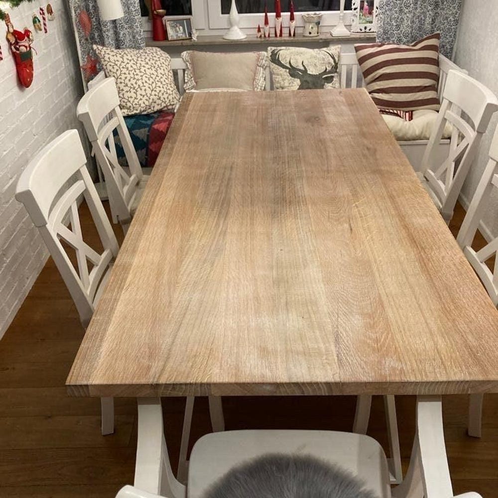 Rustic Solid Wood Dining Table - Handcrafted Office & Conference Table - Farmhouse Solid Wood Table - Modern Dining Table - Image 2