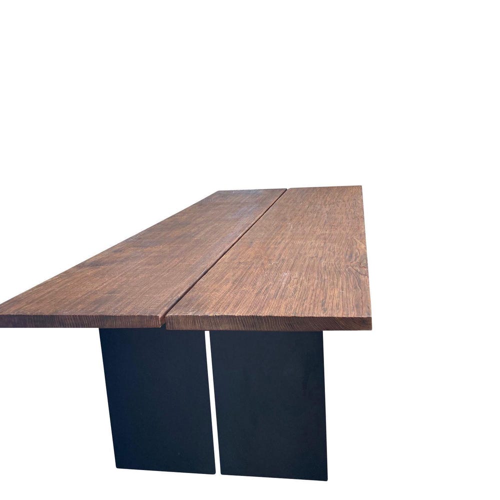 Rustic Solid Wood Dining Table - Handcrafted Office & Conference Table - Farmhouse Solid Wood Table - Modern Dining Table - Image 6