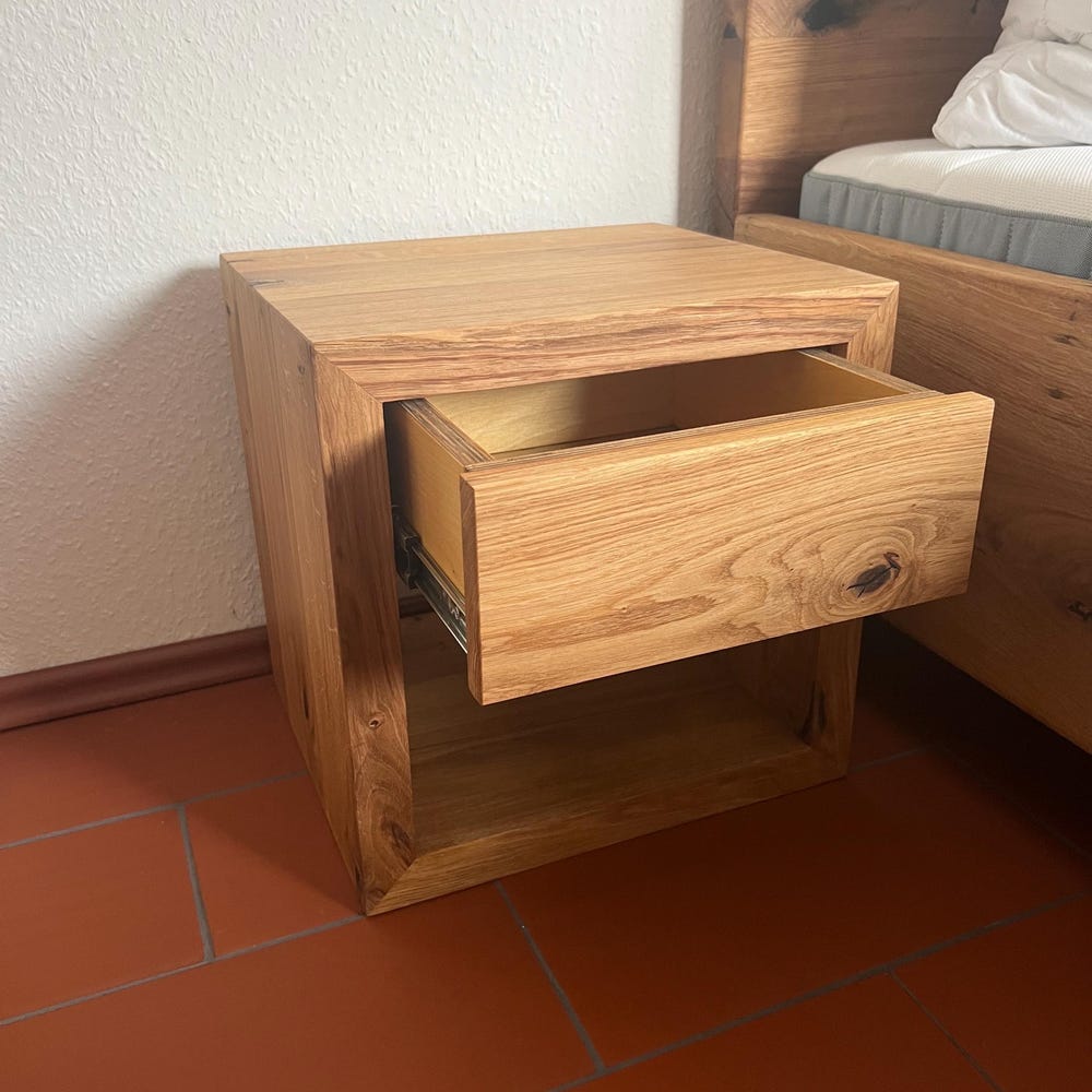 Real wood bedside table / side table / plant stool / handmade stool / bed table - Image 3