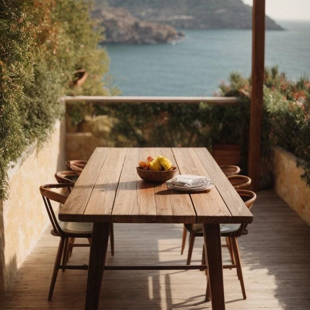 patio table / outdoor table / solid wood table / old wood table / garden table / solid wood / upcycling / real wood table / bar table - Image 4