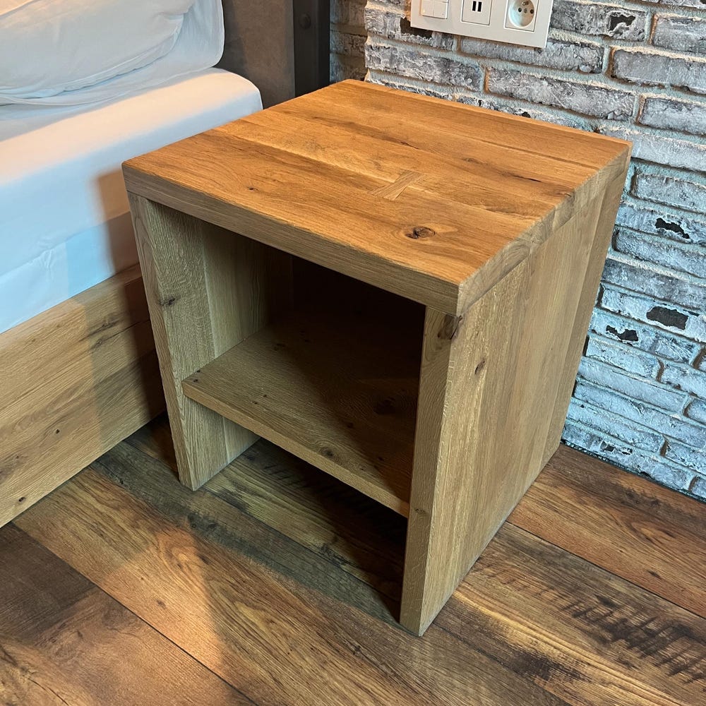 Real wood bedside table / side table / plant stool / handmade stool / bed table - Image 4