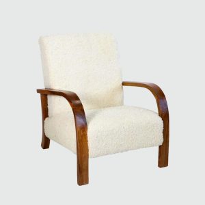 il_1000x1000.6869778753_defx.jpg Handmade Moroccan Boucle Armchair | Walnut Wood Lounge Chair | Custom Cozy Reading Chair | Modern Living Room Accent Chair | Nook Seating